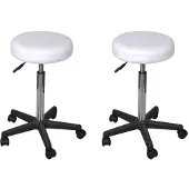 vidaXL Tabouret de bureau 2 pcs. Blanc 35,5x84 cm similicuir
