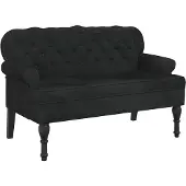 vidaXL Banc avec dossier Noir 119,5x64,5x75 cm Velours