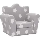 vidaXL Canapé-lit pour enfants gris clair étoiles peluche douce