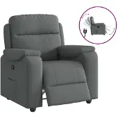 vidaXL Fauteuil relax, tissu, gris foncé