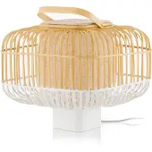 Forestier Lampe de Table , Bamboo Square S, Blanc, Salon / séjour, Bambou, Design