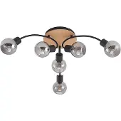 LINDBY Plafonnier , Eridia, dimmable, Bois, Salon / séjour, Verre, Moderne
