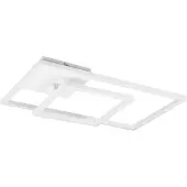 TRIO Plafonnier LED PADELLA 25 W, 3 000 K, 3 000 lm, métal blanc, dimensions : 7,5 x 63,5 x 37 cm, IP20, RL