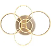 Globo Plafonnier LED, couleur champagne, acrylique, L 110 cm