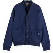 Scotch & Soda Loose Fit Button Down Sweatshirt Bleu S Homme
