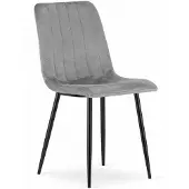 Leobert Chaise - - Lava - Velours Gris Clair - 43 X 51 X 90 Cm