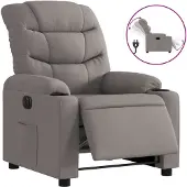 vidaXL Fauteuil relax électrique Tissu Taupe