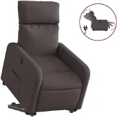 vidaXL Fauteuil relax avec releveur électrique Tissu marron foncé