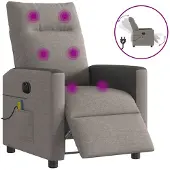 vidaXL Fauteuil de massage électrique Taupe Tissu