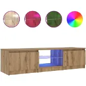 vidaXL Armoire TV avec lampes LED Chêne Artisan 140x40x36 cm