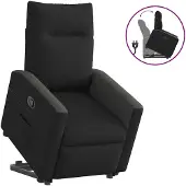 vidaXL Fauteuil relax avec releveur Noir Tissu
