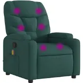 vidaXL Fauteuil de massage vert foncé Tissu