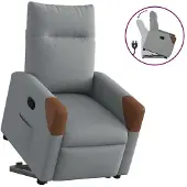 vidaXL Fauteuil relax releveur gris clair Tissu