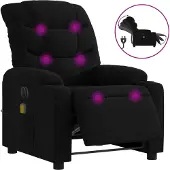 vidaXL Fauteuil de massage électrique noir tissu