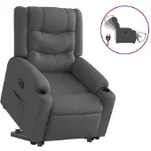 vidaXL Fauteuil relax avec releveur électrique Tissu gris foncé