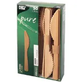 Papstar Couteau en bambou (50x)