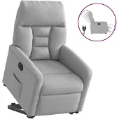 vidaXL Fauteuil relax avec releveur électrique Gris nuage Tissu