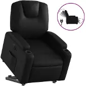 vidaXL Fauteuil relax releveur électrique noir similicuir