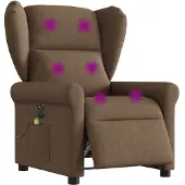 vidaXL Fauteuil de massage électrique Marron Tissu