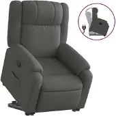 vidaXL Fauteuil relax releveur gris foncé Tissu