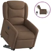 vidaXL Fauteuil relax releveur électrique brun Tissu
