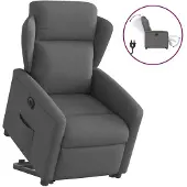 vidaXL Fauteuil relax avec releveur électrique Tissu gris foncé