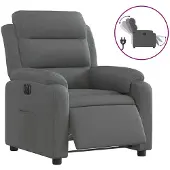 vidaXL Fauteuil Relax Electrique Tissu Gris Foncé
