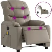 vidaXL Fauteuil de massage électrique Cappuccino-Brun Similicuir