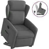 vidaXL Fauteuil relax releveur gris foncé Tissu