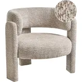 Beliani Fauteuil En Tissu Beige Clair Burea
