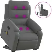 vidaXL Fauteuil de massage avec releveur Tissu gris foncé