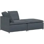 vidaXL Canapé modulaire et repose-pieds et coussins velours gris foncé