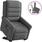 vidaXL Fauteuil relax releveur gris foncé Tissu