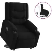 vidaXL Fauteuil relax avec releveur Noir Tissu