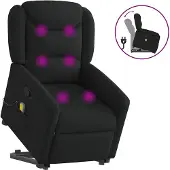 vidaXL Fauteuil de massage avec releveur Noir Tissu