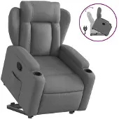 vidaXL Fauteuil relax releveur gris foncé Tissu