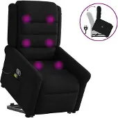 vidaXL Fauteuil de massage avec releveur Noir Tissu