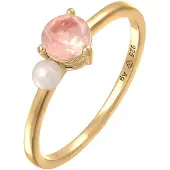 Elli PREMIUM Bague 'Perle' or / rose / blanc perle