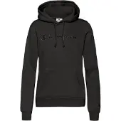 Champion Femmes, Pull-over, schwarzer Damen-Kapuzenpullover, Noir, (L)