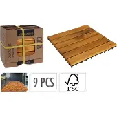Progarden Dalles de terrasse en bois 30x30 cm 9 pcs.