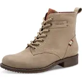 Tamaris Bottines à lacets taupe / rouge sang / blanc