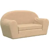 vidaXL Canapé-lit pour enfants 2 places Crème Peluche douce