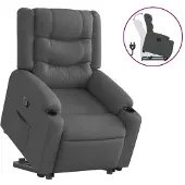 vidaXL Fauteuil relax releveur gris foncé Tissu