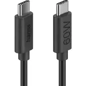 Hama Câble de charge, USB-C - USB-C, 60 W, 1,2 m, noir