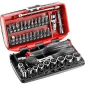 Facom jeu de clés à douille 1/4Z 6 pans, 38 pièces