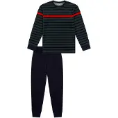 Schiesser Pyjama ' Nightwear ' bleu foncé / vert foncé / rouge