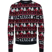 Only & Sons Pull-over 'ONSXmas' bleu nuit / rouge carmin / blanc