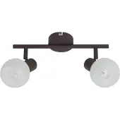 Brilliant Tube spot Gabon | plafonnier rustique | métal/verre | brun/blanc | orientable | 2x E14 max. 40 W