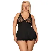 Obsessive Luvae Nuisette & Culotte Noir 2XL/3XL