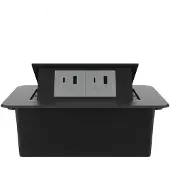 Livolo  | Noir | 2 | Poussière de socket pop-up | Construit -in | +